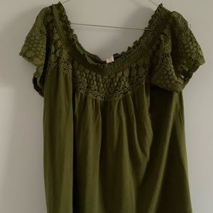 crochet green off the shoulder top